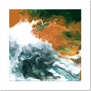 Abstract Wave Fluid Art Posters and Art